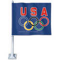 USOC Olympic Rings Car Flag